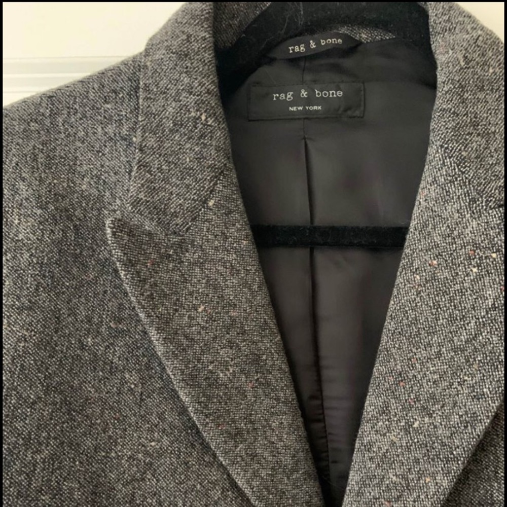 Rag & bone boyfriend blazer, grey wool
